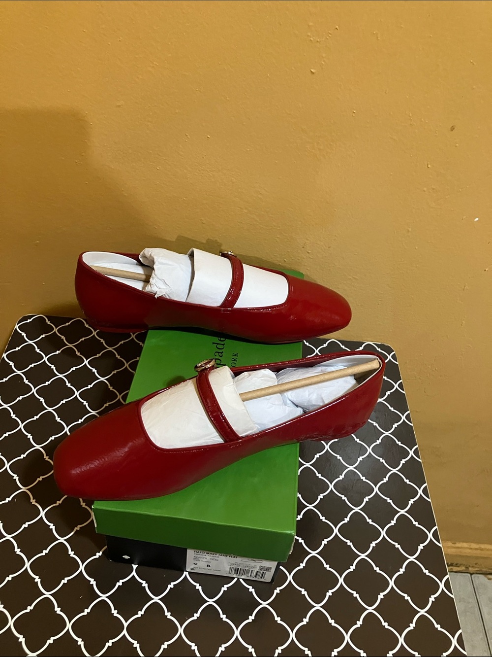 kate spade Dark Scarlet Patent Halo Mary Jane Flats - Picture 4 of 7